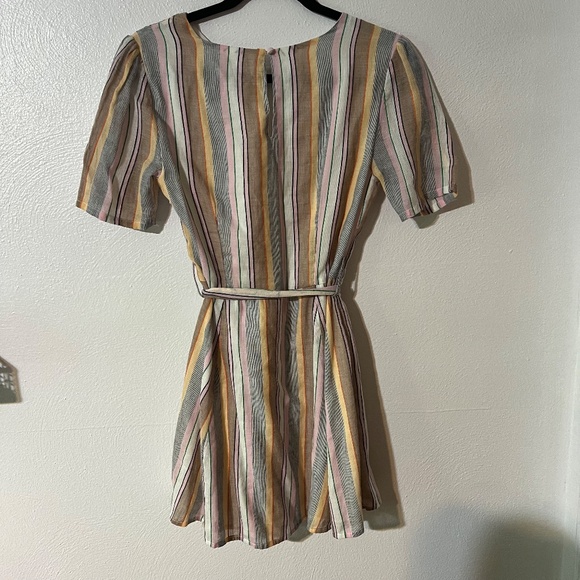 Tularosa Iris Dress Bulti color stripe mini dress belted size small - Picture 2 of 6
